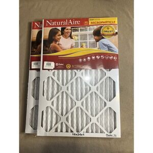 (2) NaturalAire 16x24x1 Microparticle Air Filter‎ 90 Day Electrostatic MERV 10